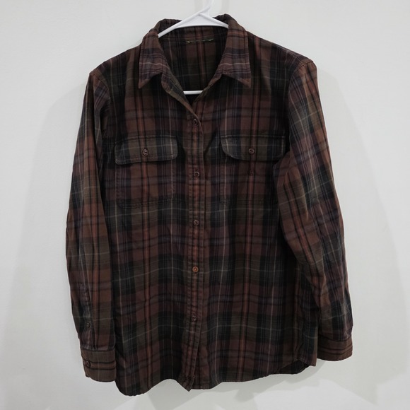 Lauren Ralph Lauren Tops - Vintage Lauren Ralph Lauren Womens Button Up Top Size Medium Plaid Neutral Brown